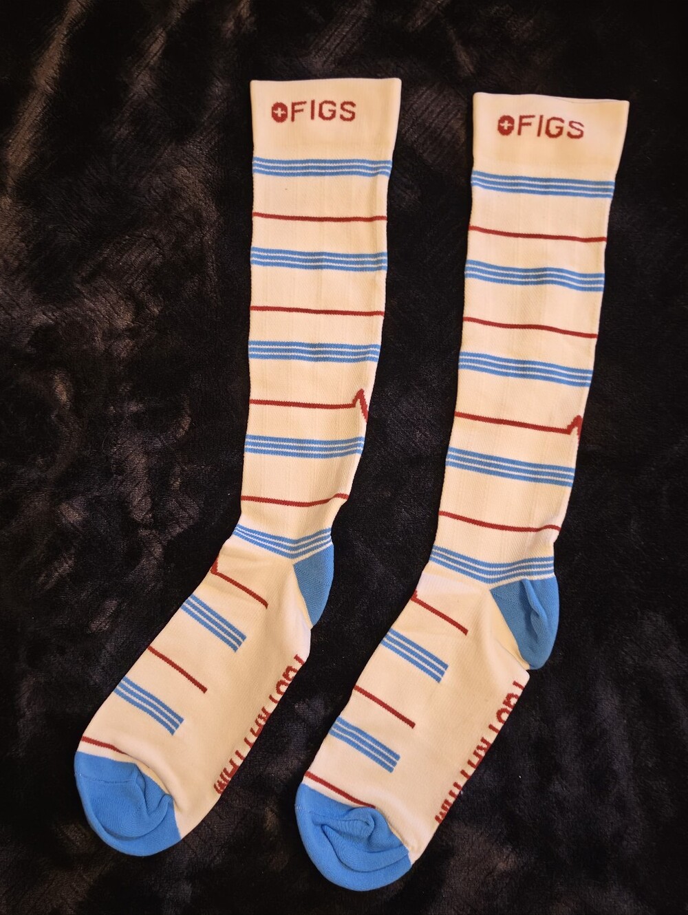 New FIGS Yellow & Blue  Stripe Compression Socks